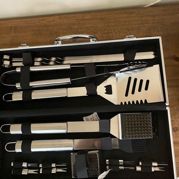 Home-Complete Stainless Steel 16- Pieces BBQ Grill Tool Set With Aluminum Case - Picture 5 of 5